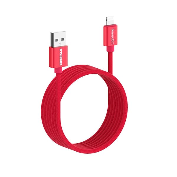 10 ft. Braided Cable Lighting to Standard USB Charging Cable for iPhone and iPads