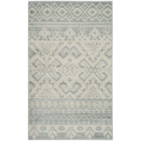 SAFAVIEH Adirondack Slate/Ivory Doormat 3 ft. x 5 ft. Geometric Area Rug