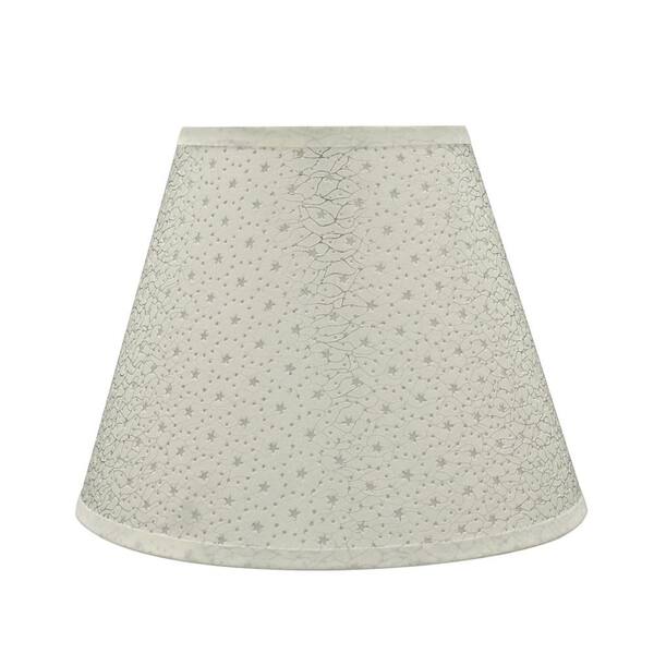 Photo 1 of 9 in. x 7 in. Ivory with Star Design Hardback Empire Lamp Shade