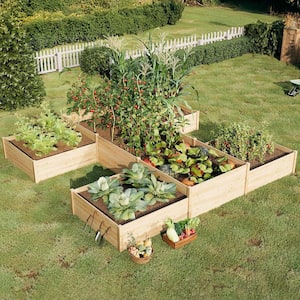 小物入れ Neighborhood garden bed Shelf Gray Large Over Ground Wood Raised Garden Bed (96 in. L x 28 in. W