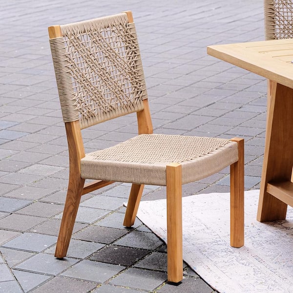 Cambridge Casual Zenith Teak Wood Outdoor Dining Chair Tan (Set of 