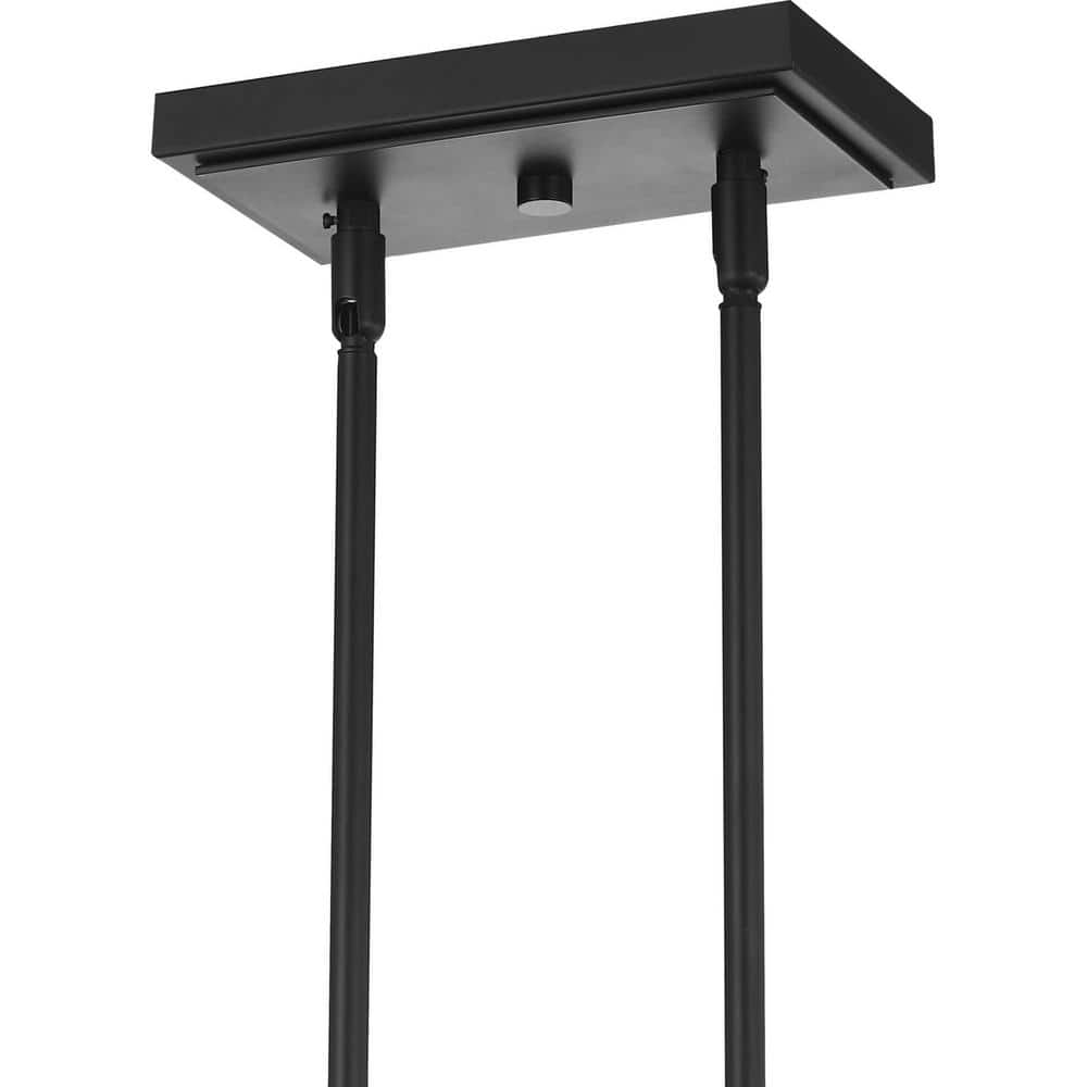 Atwell Matte Black 2-Light Pendant with Clear Globe Shades