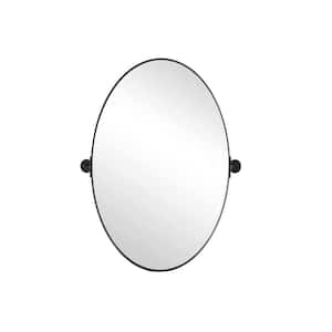 34 in. W x 1 in. H Oval Wall Hanging Bathroom Mirror