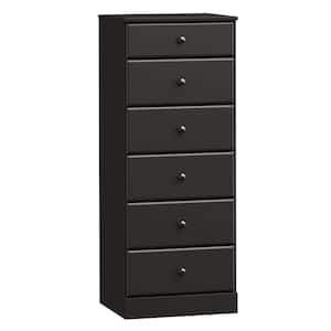 Astrid Black 6-Drawer Dresser 20 in. Chest of Drawers, Dresser for Bedroom, Black Dresser for Clothes Storage, Organizer