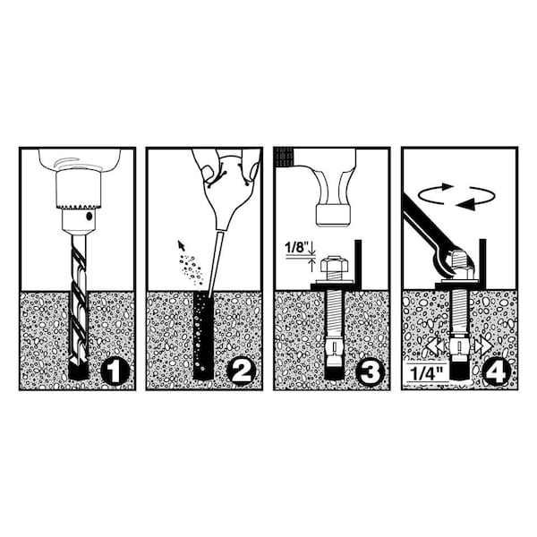 Party Animals 3/8 X 7 Inch Wedge Anchor, 5 PCs Zinc-Plated