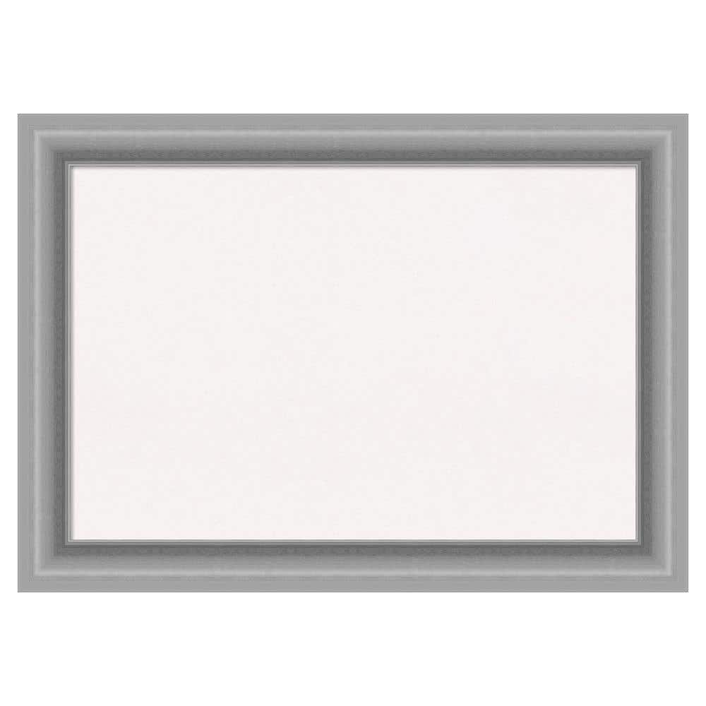 Amanti Art Peak Polished Nickel White Corkboard 42 in. x 30 in