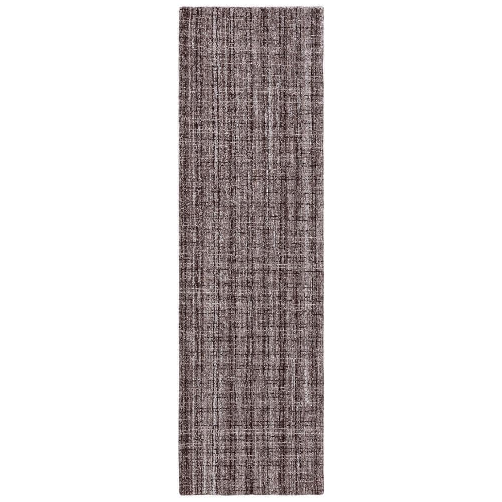SAFAVIEH Abstract Brown/Gray 2 ft. x 8 ft. Modern Plaid Runner Rug