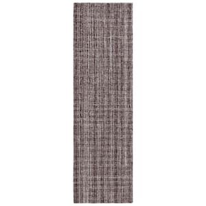 Abstract Brown/Gray 2 ft. x 8 ft. Modern Plaid Runner Rug