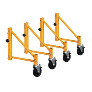 Set of 14 in. Outriggers with 5 in. Caster Wheels, Side Mount Scaffolding Wheels for Baker Scaffold (Set of 4)