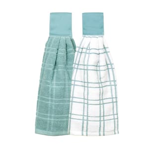 Dew Solid and Multi Check Cotton Tie Towel (Set of 2)