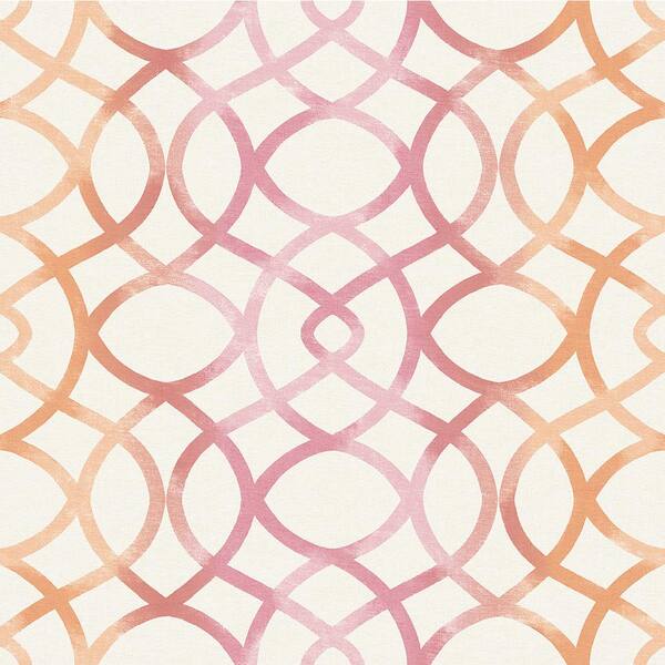 A-Street Twister Pink Trellis Wallpaper Sample