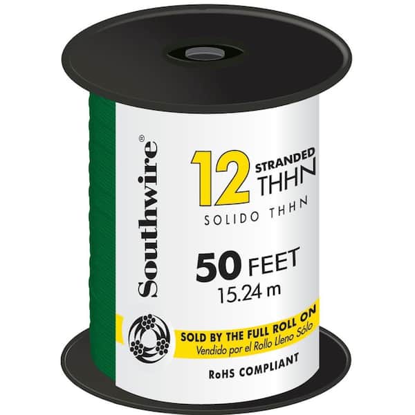Southwire 50 ft. 12 Green Stranded CU THHN Wire