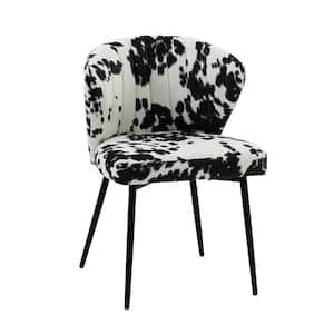 Diana Upholstered Black Tufted Dining Chair with mental legs