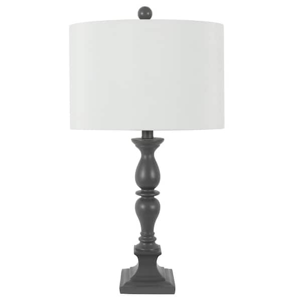 Decor Therapy Ellie 23 in. Gray Transitional Table Lamp with Shade