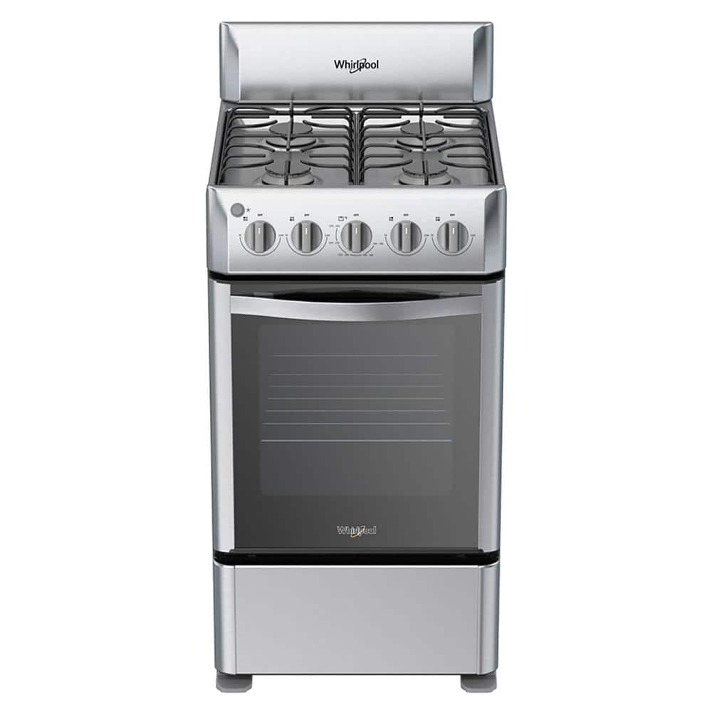 20 in. 2.7 cu. ft. 4 Burner Freestanding Gas Range in Stainless Steel -  Whirlpool, LWWR3000S