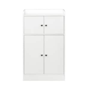 23.62 in. W x 10.63 in. D x 39.37 in. H White Linen Cabinet Kitchen Storage Cabinet with Door, Cupboard, Sideboard