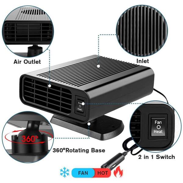 Car Heater - Beauty Life 2 in 1 Portable Fast Heating & Cooling 150W Defogger Defogger, Plugs in Cigarette Lighter for General Types Cars (Red
