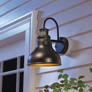 13 in. Oil Rubbed Bronze Motion Sensing LED Farmhouse Outdoor Barn Wall Light Fixture