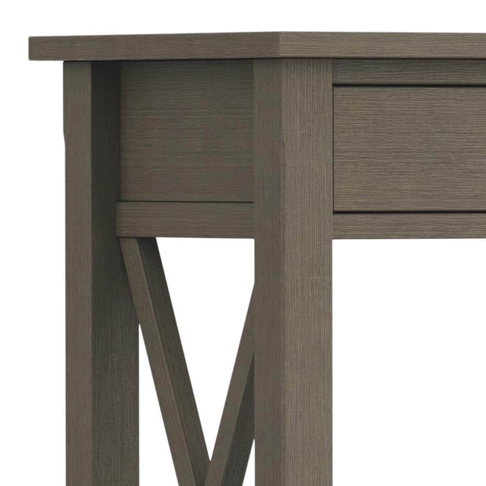 Contemporary Farmhouse Gray Wood Console Table with Storage