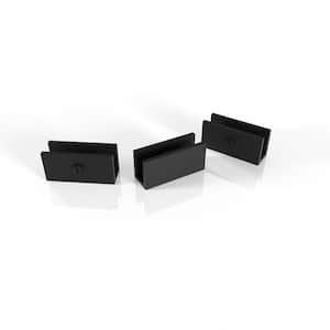 Mounting Clips for 78 in. Single Fixed Panel in Matte Black (3-Pack)