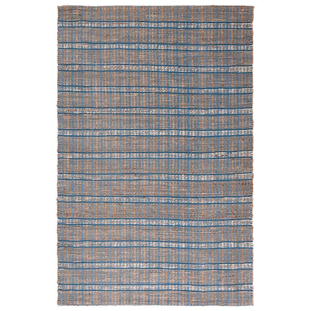 Natural Fiber Blue/Beige 9 ft. x 12 ft. Striped Woven Area Rug price history on PriceWatchPro