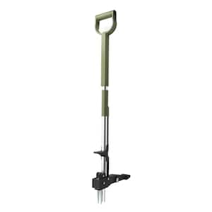 Handle Length 39.5 in. Weeder Heavy-duty StandupWeeding Puller Tool 39 in. L Ergonomic Handle with 3 Claw Stainles Steel