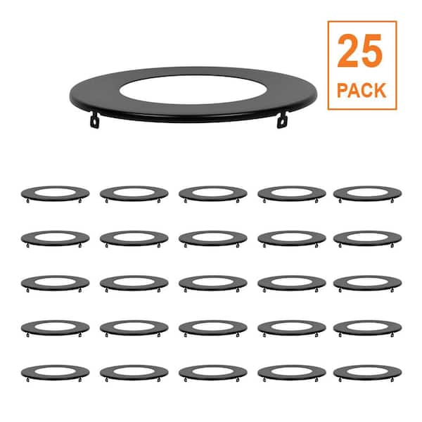 1-Pack 6 in. Recessed Light Trim Ring Smooth Downlight, Black