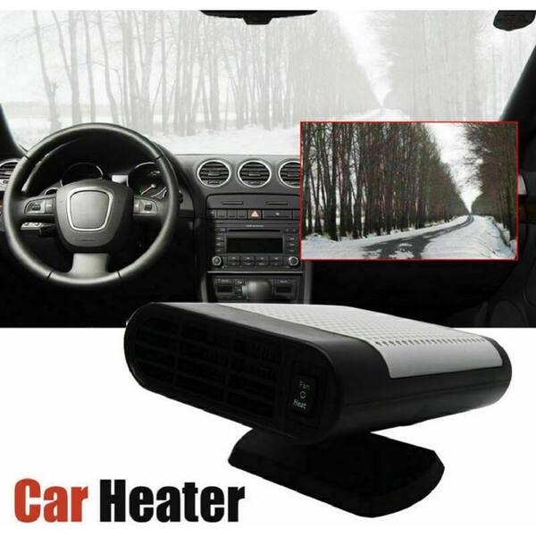 Etokfoks 12-Volt 150-Watt Heating and Cooling 2 in 1 Car Heater and Windshield Defroster, Black/Gray