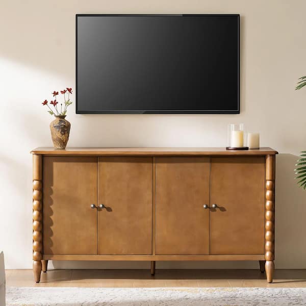 JAYDEN CREATION Feodo Brown 63 in. Wide 4 Door Wood Sideboard with