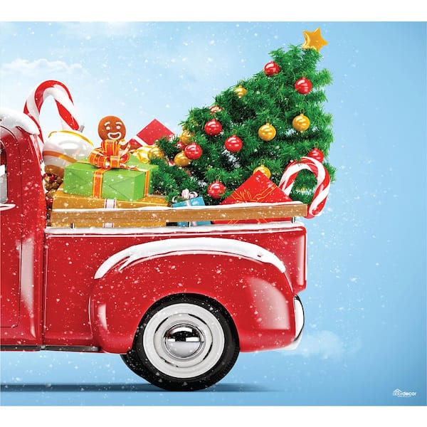 Merry Christmas Red Truck With Tree in Back Door Mat – Hera's