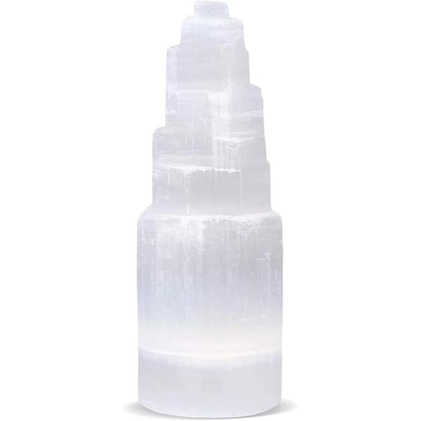 Himalayan Glow Selenite Crystal Skyscraper Tower 15 cm L, Natural Healing & Calming Effects without Cord for Home Decor 3 lbs.-5 lbs.