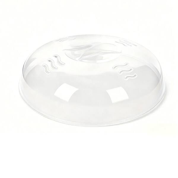 11.5 in. Clear Microwave Splatter Cover, Food-Grade Polypropylene, BPA Free, Large Steam Vents with Easy Grip Handle