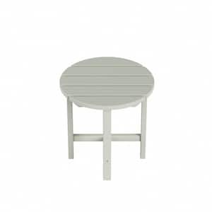 Mason 18 in. Sand Poly Plastic Fade Resistant Outdoor Patio Round Adirondack Side Table