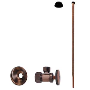 5/8 in. x 3/8 in. OD x 20 in. Corrugated Riser Supply Line Kit with 1/4-Turn Round Handle Angle Valve, Antique Copper