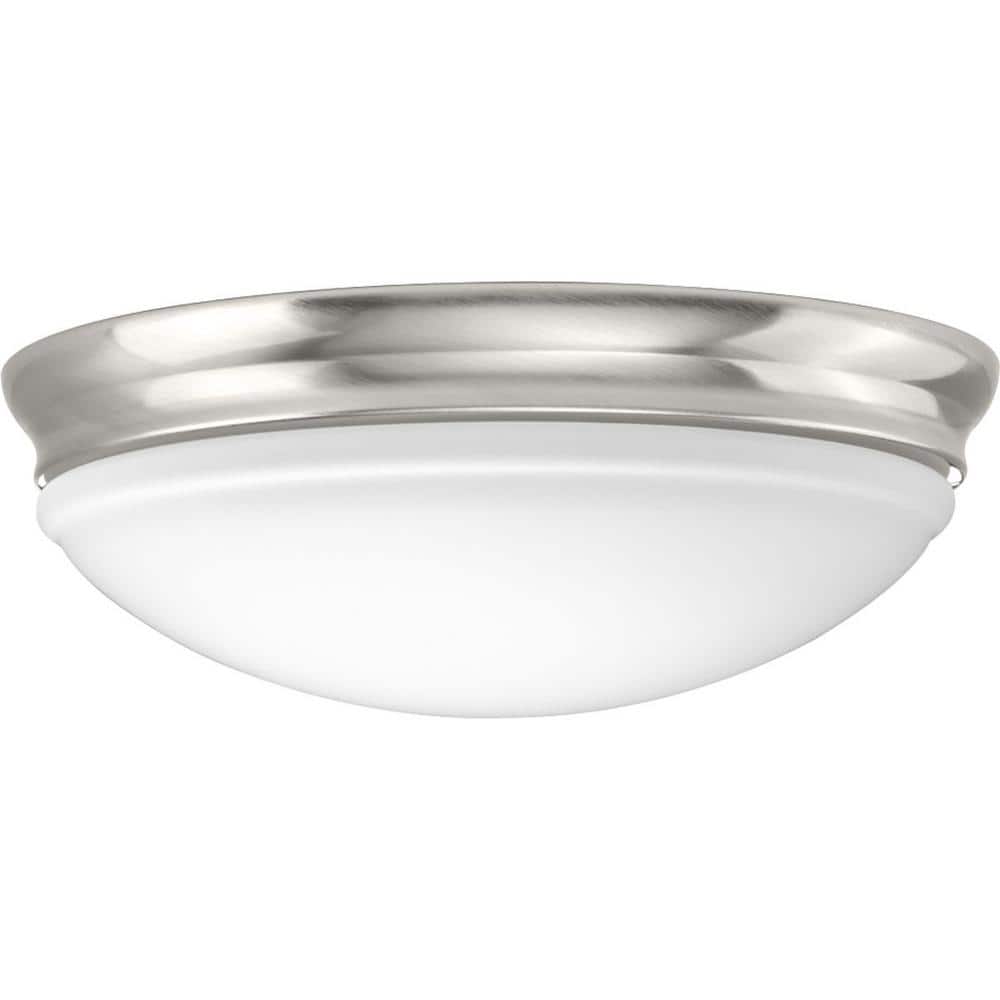 Brushed Nickel 13.5" Glass LED Globe Flush Mount