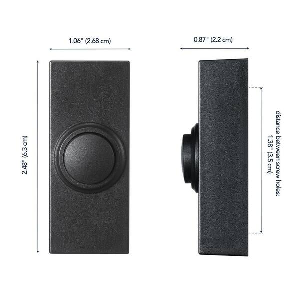 Heath Zenith Black Plastic Wireless Push Button Doorbell 91009271