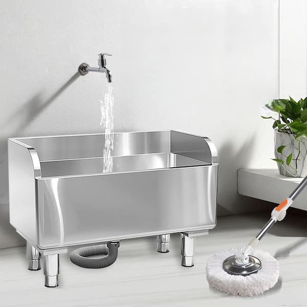 ykページ Wudkey 16.1 in. D x 23.6 in. W Stainless Steel Freestanding Floor