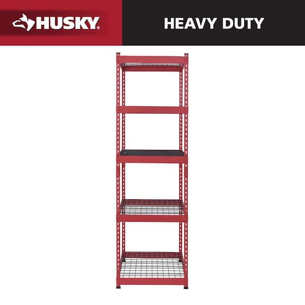 5-Tier Heavy Duty Boltless Steel Garage Storage Shelving Unit in Red (48 in. W x 78 in. H x 24 in. D)
