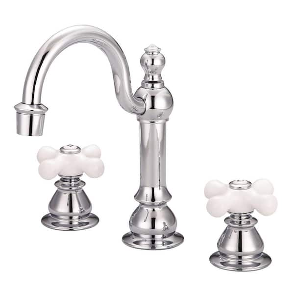 Vintage Classic 8 in. Widespread 2-Handle High Arc Bathroom Faucet with Pop-Up Drain in Triple Plated Chrome