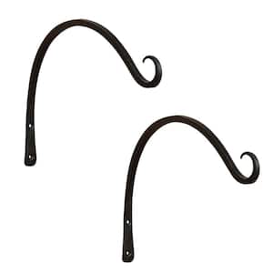 7.5 in. Metal Wall Mounted Up Curled Brackets in Black Powder Coat (Set of 2)