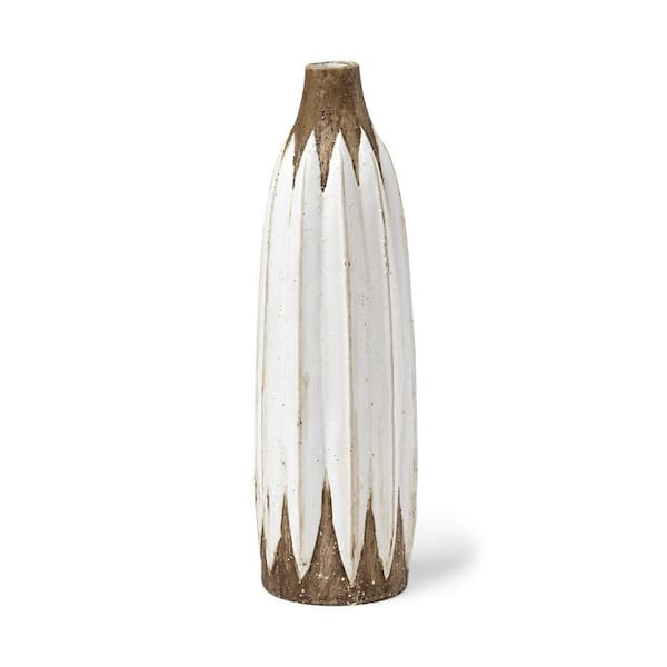 HomeRoots 18 in. Multi-Colored Ceramic Cylinder Decorative Vase
