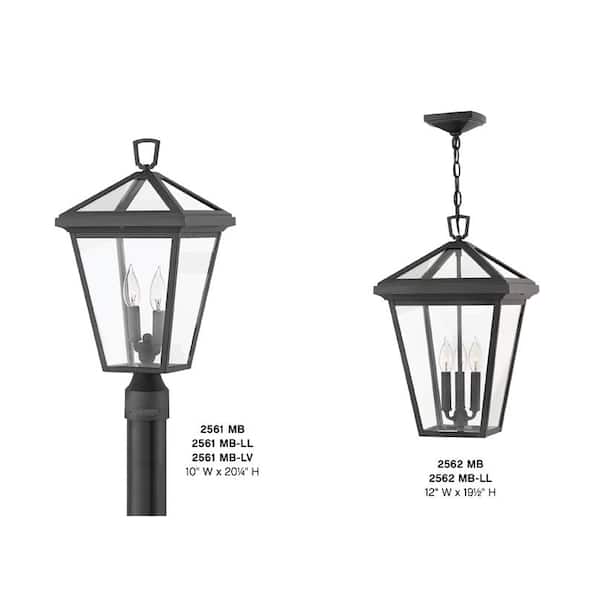 HINKLEY - Alford Place 2-Light Museum Black LED Outdoor Post or Pier Mount