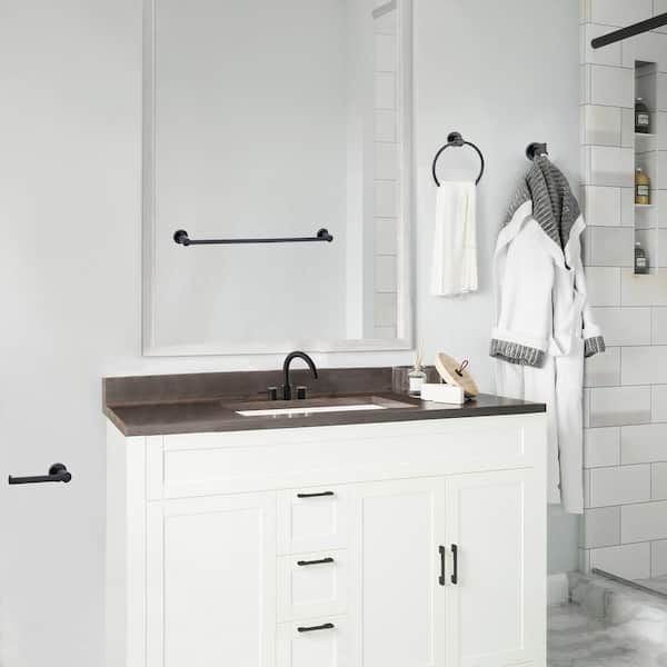 4pc Eastport Bathroom Accessory Kit Matte Black - Design House