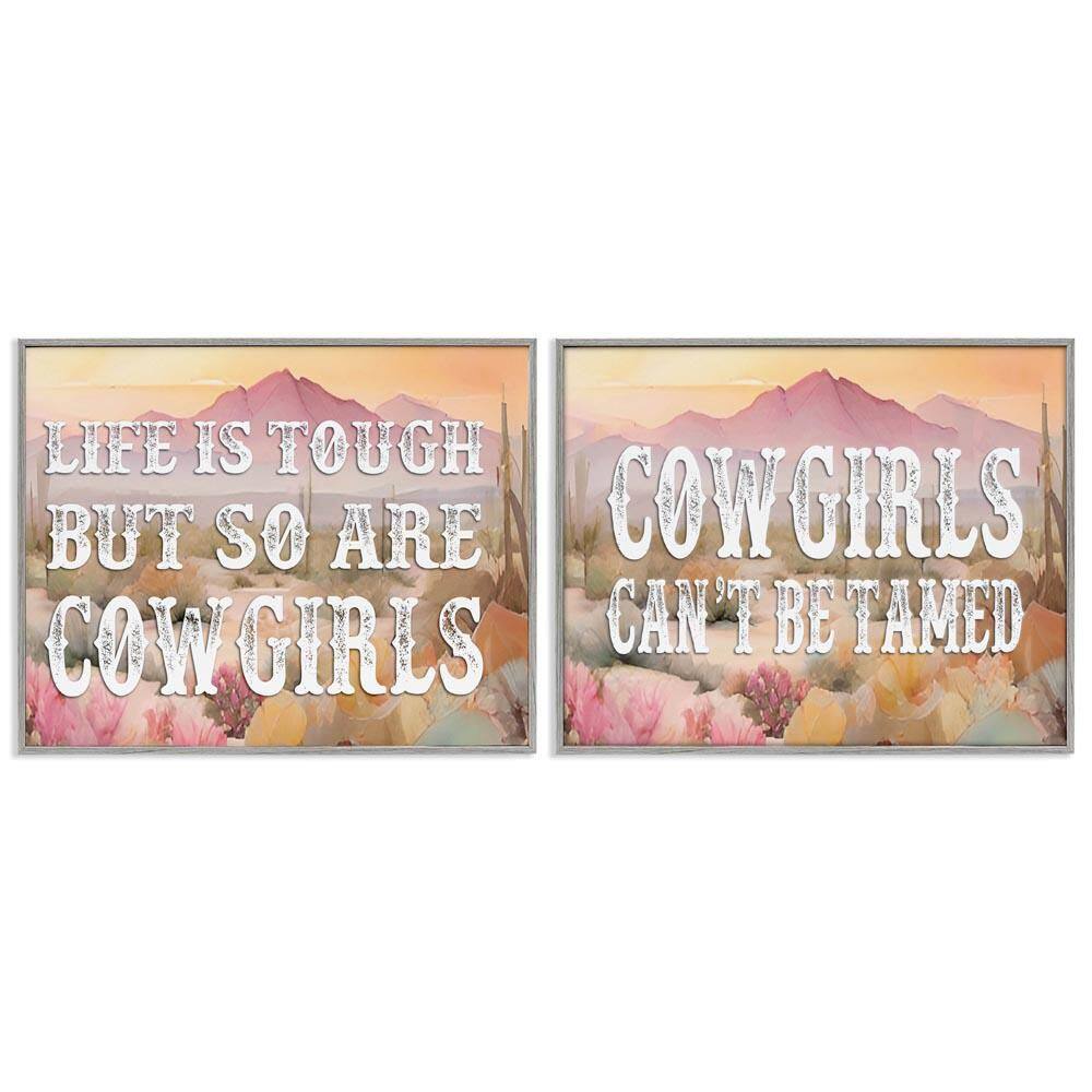 Tough Cowgirls Phrases by Lettered and Lined 2 Pieces Gray Framed Nature Giclee Art Print 24 in. x 30 in. price history on PriceWatchPro