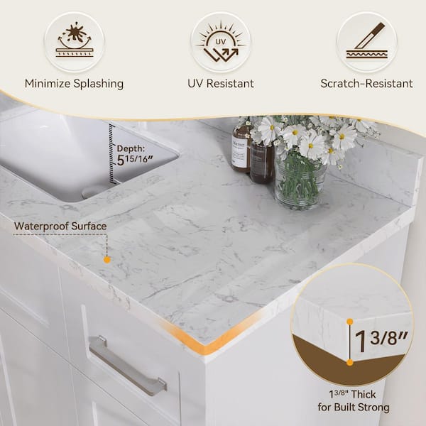 Getpro 48 in. W x 22 in. D Engineered Stone Composite Rectangular