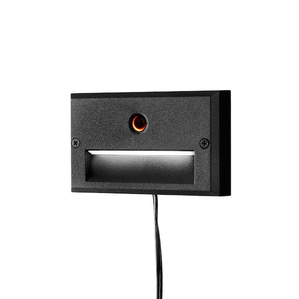 Hampton Bay 15-Watt Equivalent Low Voltage Black Motion Sensing Integrated  LED Outdoor Stair Light with Frosted Acrylic Lens PNB000003-03 - The Home  Depot