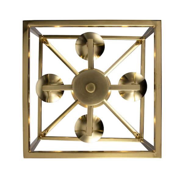Home Decorators Collection Weyburn 16.5 in. 4-Light Gold Farmhouse  Semi-Flush Mount Ceiling Light Fixture with Caged Metal Shade T-C00126007A  - The Home Depot