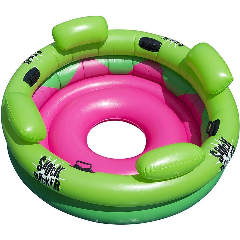 72 in. Green Shock Rocker 4-Person Inflatable Float Island for Pool, Lake