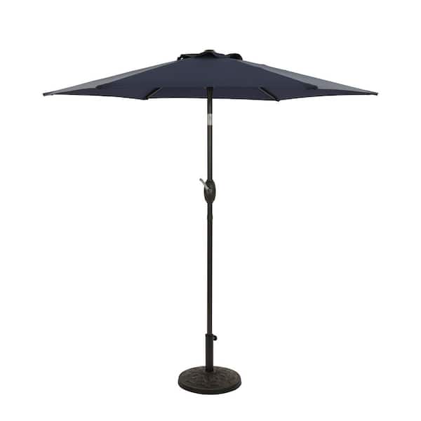 Unbranded 7.5 ft. Steel Market Patio Umbrella in Deep Blue