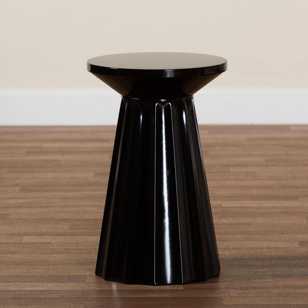 Ulmer 11.8 in. White Round Metal End Table - thumbnail 6